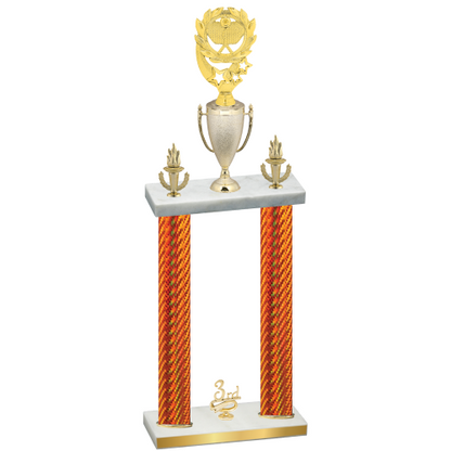 Double Orange Carbon Fiber Third Place Pickleball Trophy