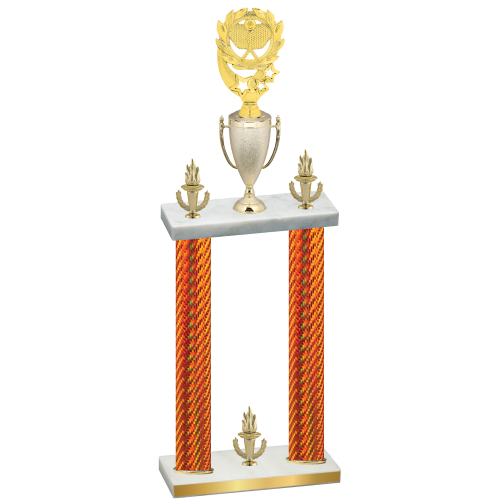 Double Orange Carbon Fiber Victory Pickleball Trophy