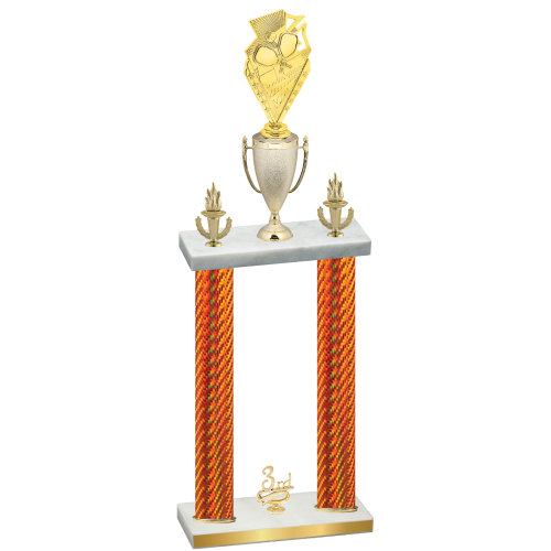 Double Orange Carbon Fiber Third Place Pickleball Trophy