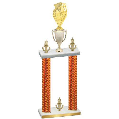Double Orange Carbon Fiber Victory Pickleball Trophy