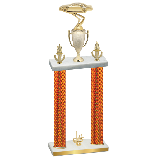 Double Orange Carbon Fiber First Place Cars Trophy