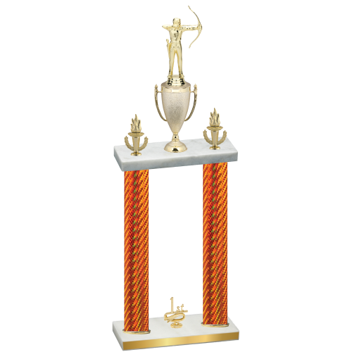 Double Orange Carbon Fiber First Place Archery Trophy