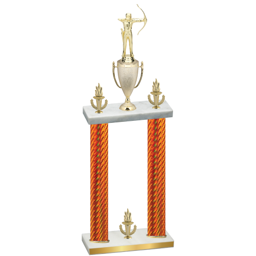 Double Orange Carbon Fiber Victory Archery Trophy
