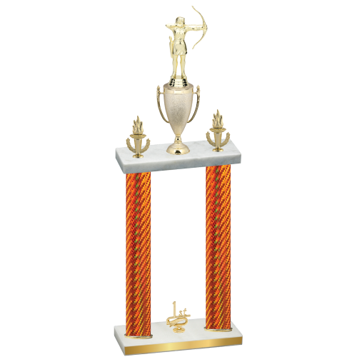 Double Orange Carbon Fiber First Place Archery Trophy