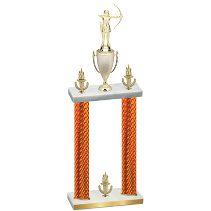 Double Orange Carbon Fiber Victory Archery Trophy