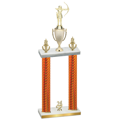 Double Orange Carbon Fiber Year Archery Trophy