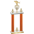 Double Orange Carbon Fiber Victory Fishing Trophy