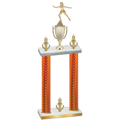 Double Orange Carbon Fiber Victory Skater Trophy