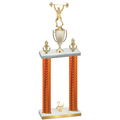 Double Orange Carbon Fiber Second Place Weights Trophy