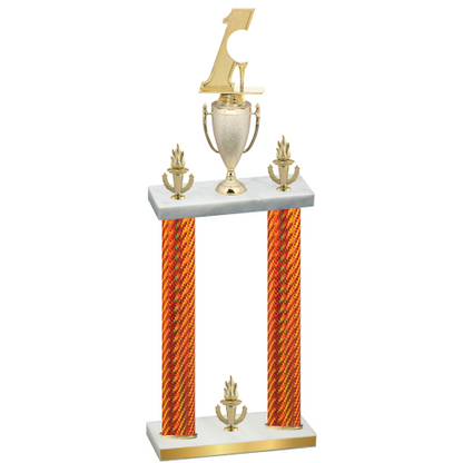 Double Orange Carbon Fiber Victory Golf Trophy