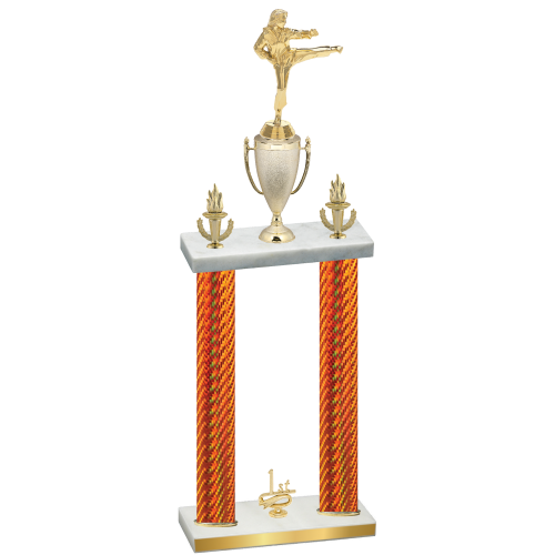 Double Orange Carbon Fiber First Place Karate Trophy