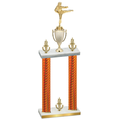 Double Orange Carbon Fiber Victory Karate Trophy
