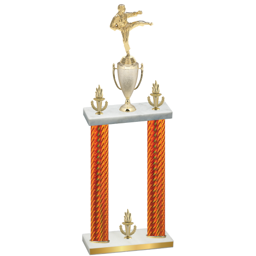 Double Orange Carbon Fiber Victory Karate Trophy