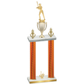 Double Orange Carbon Fiber First Place Softball Trophy