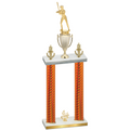 Double Orange Carbon Fiber Fourth Place Softball Trophy