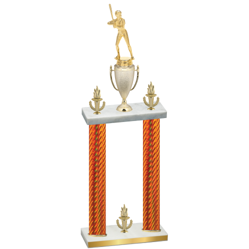 Double Orange Carbon Fiber Victory Softball Trophy
