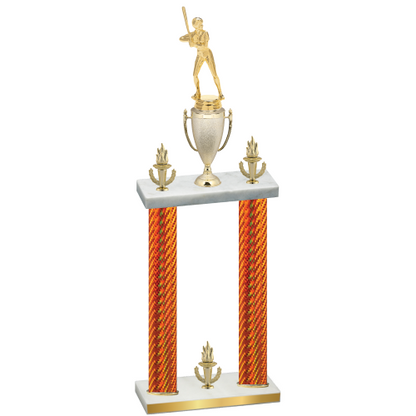 Double Orange Carbon Fiber Victory Softball Trophy