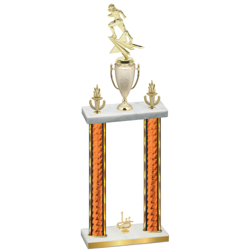 Double Orange Glacier First Place Football Trophy