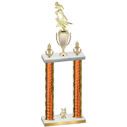 Double Orange Glacier Year Football Trophy