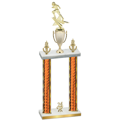 Double Orange Glacier Year Football Trophy