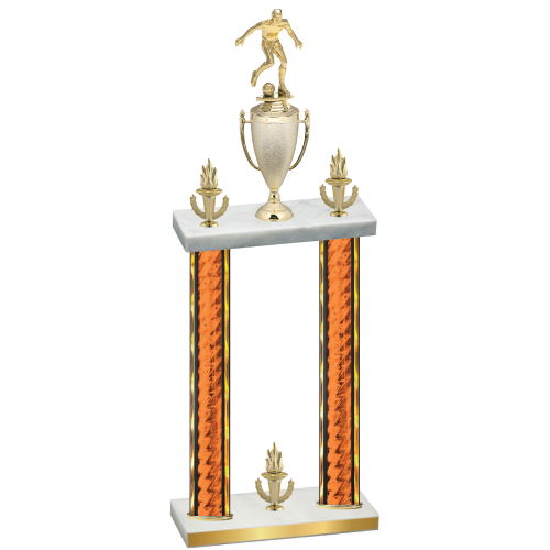 Double Orange Glacier Victory Soccer Trophy