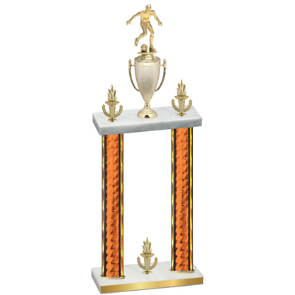 Double Orange Glacier Victory Soccer Trophy