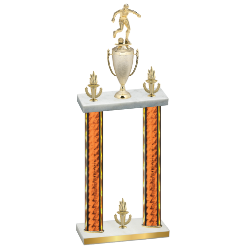 Double Orange Glacier Victory Soccer Trophy