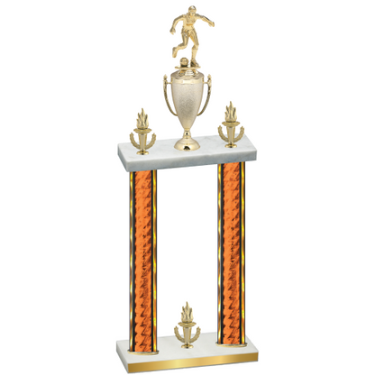 Double Orange Glacier Victory Soccer Trophy
