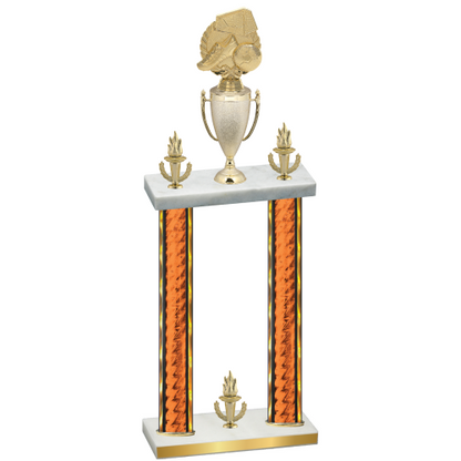 Double Orange Glacier Victory Soccer Trophy