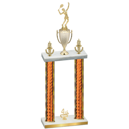 Double Orange Glacier Fourth Place Tennis Trophy