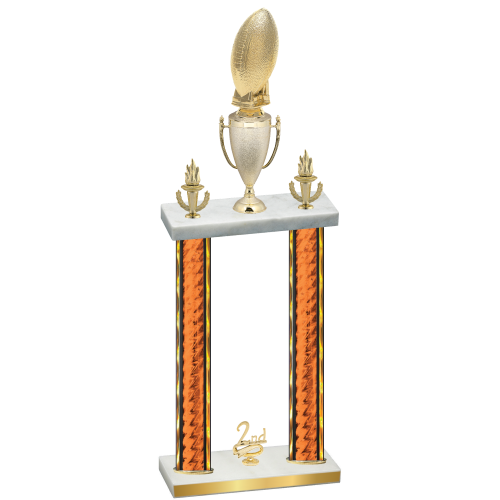 Double Orange Glacier Second Place Football Trophy