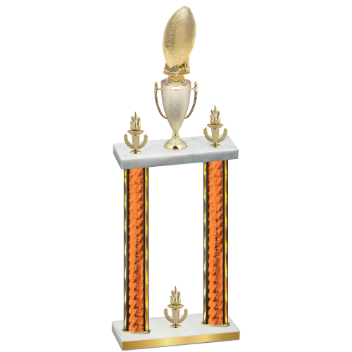 Double Orange Glacier Victory Football Trophy