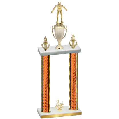 Double Orange Glacier Third Place Wrestling Trophy