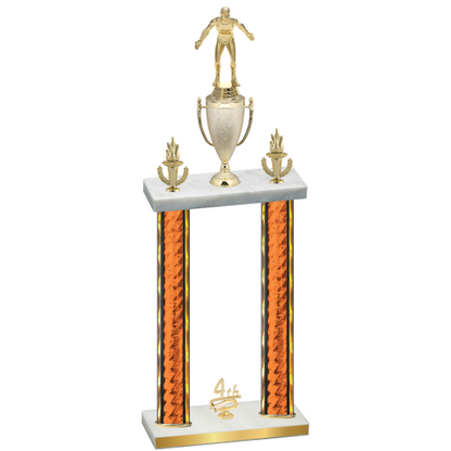Double Orange Glacier Fourth Place Wrestling Trophy