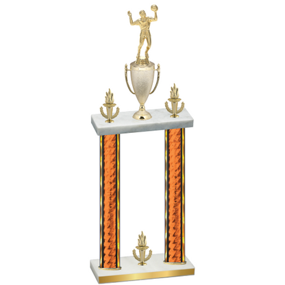 Double Orange Glacier Victory Volleyball Trophy