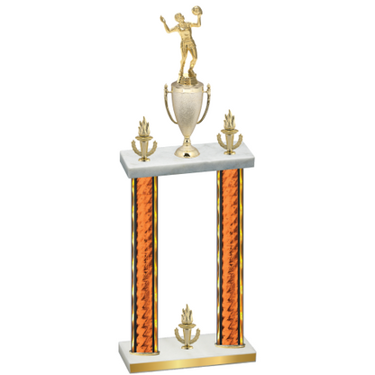 Double Orange Glacier Victory Volleyball Trophy