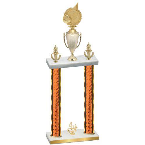 Double Orange Glacier Fourth Place Volleyball Trophy