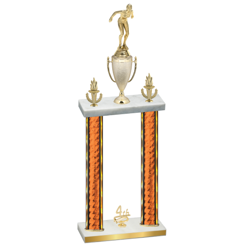 Double Orange Glacier Fourth Place Tennis Trophy