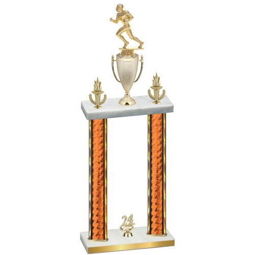 Double Orange Glacier Year Football Trophy