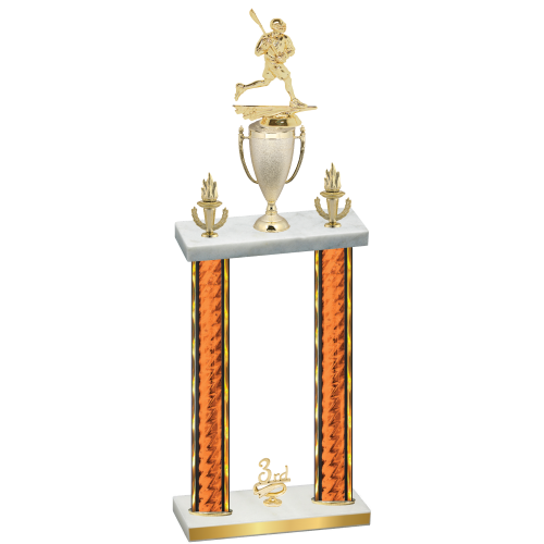 Double Orange Glacier Third Place Lacrosse Trophy