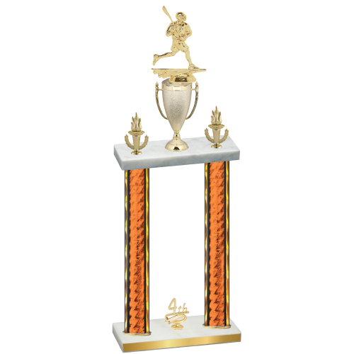 Double Orange Glacier Fourth Place Lacrosse Trophy
