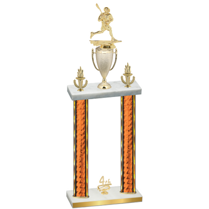 Double Orange Glacier Fourth Place Lacrosse Trophy