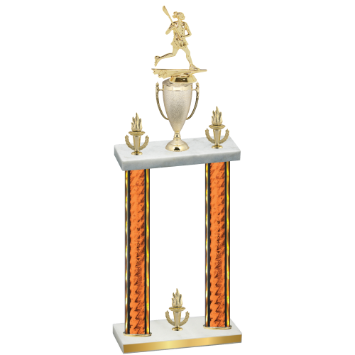 Double Orange Glacier Victory Lacrosse Trophy