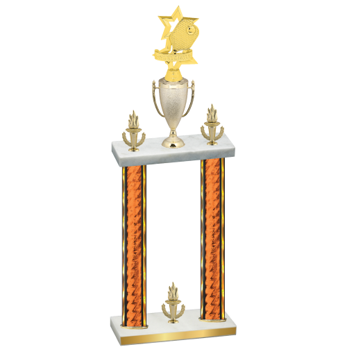 Double Orange Glacier Victory Pickleball Trophy