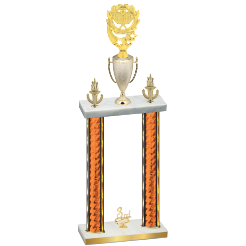 Double Orange Glacier Third Place Pickleball Trophy