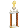 Double Orange Glacier Third Place Pickleball Trophy