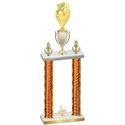 Double Orange Glacier Third Place Pickleball Trophy
