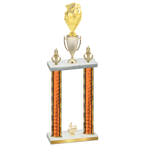 Double Orange Glacier Fourth Place Pickleball Trophy