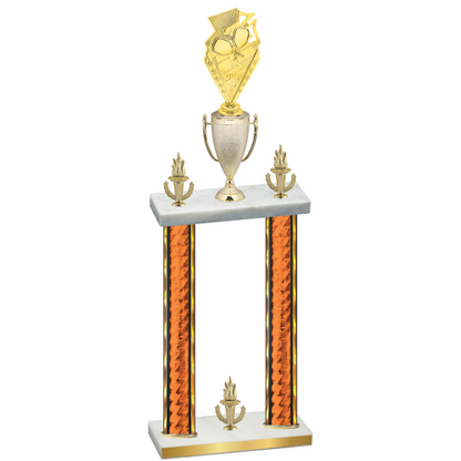 Double Orange Glacier Victory Pickleball Trophy