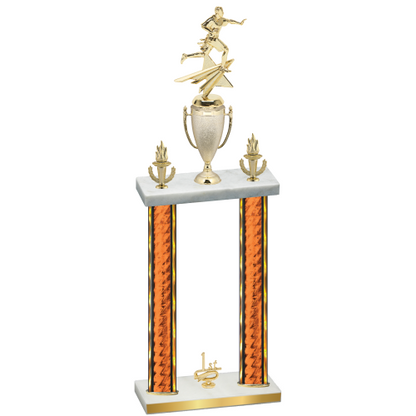 Double Orange Glacier First Place Flag Football Trophy
